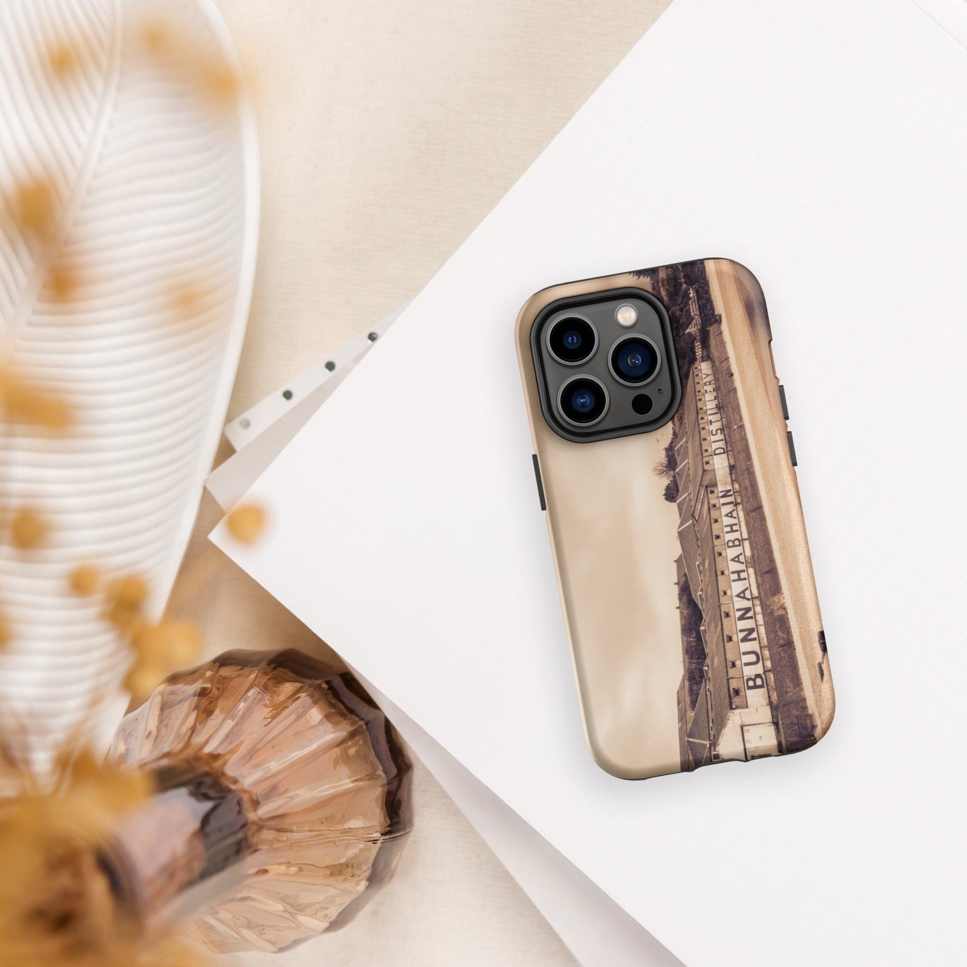Bunnahabhain Distillery Warehouse Tough iPhone Case Matte / iPhone 14 Pro by Wandering Spirits Global
