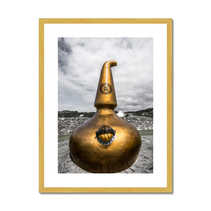 Ardbeg Still Garden Ornament Antique Framed & Mounted Print A4 Portrait / Gold Frame by Wandering Spirits Global