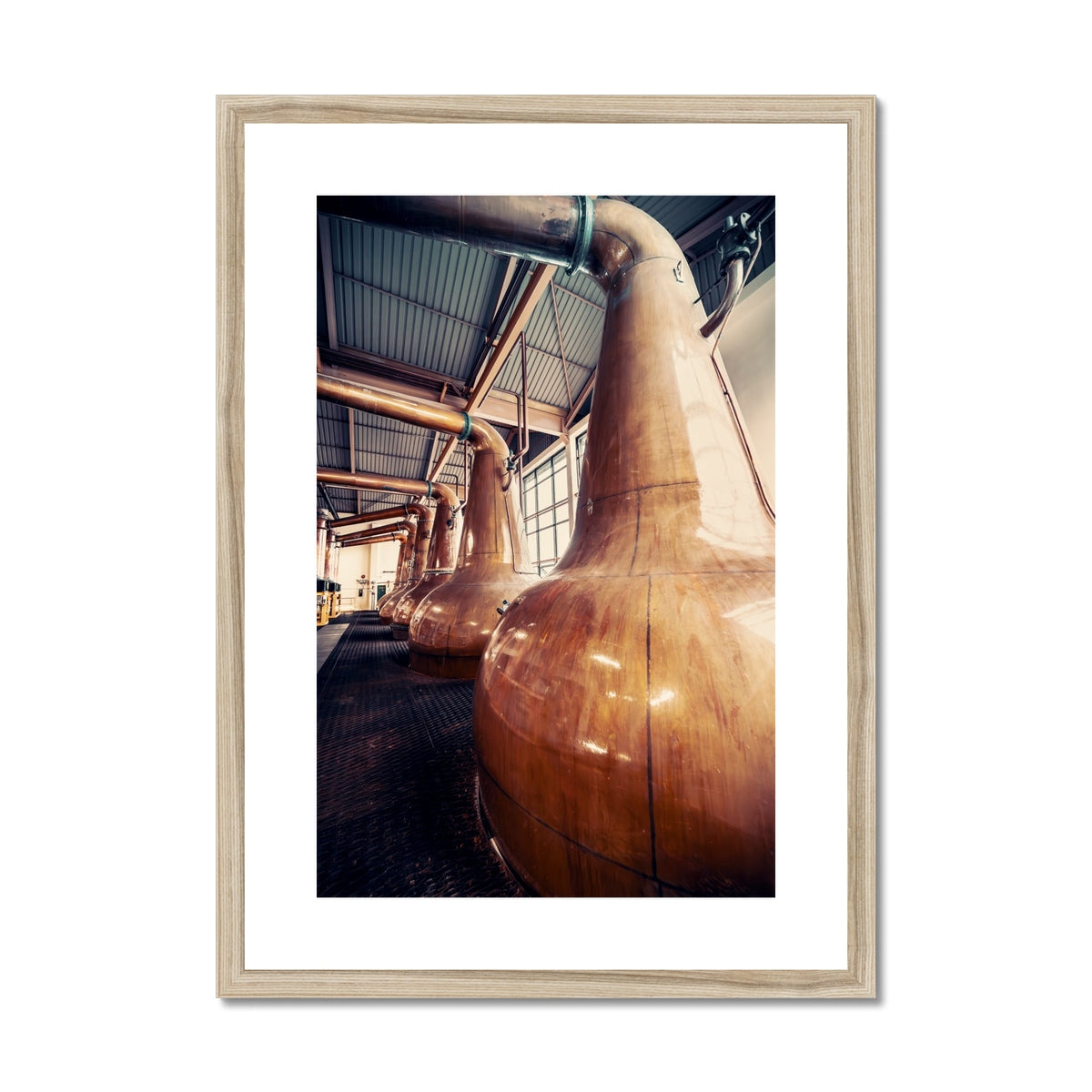 Caol Ila Copper Stills Framed & Mounted Print A2 Portrait / Natural Frame