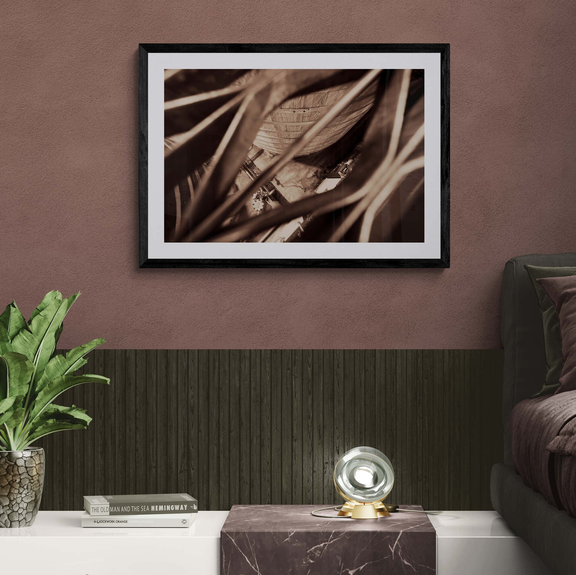 Caol Ila Washback Framed & Mounted Print 36"x24" / Black Frame