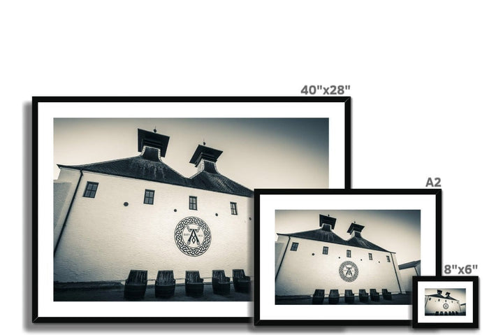 Ardbeg Distillery Pagoda Stacks Framed & Mounted Print 8"x6" / Black Frame by Wandering Spirits Global