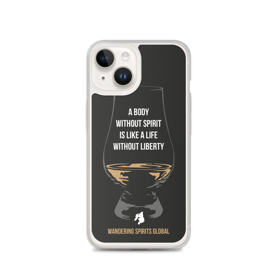 A Body Without Spirit Is Like A Life Without Liberty iPhone Flexi Case iPhone 14 / Black by Wandering Spirits Global