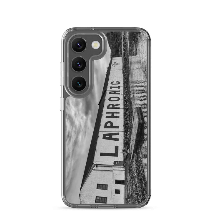 Laphroaig Distillery Warehouse Black and White Samsung Flexi Case Samsung Galaxy S23 by Wandering Spirits Global