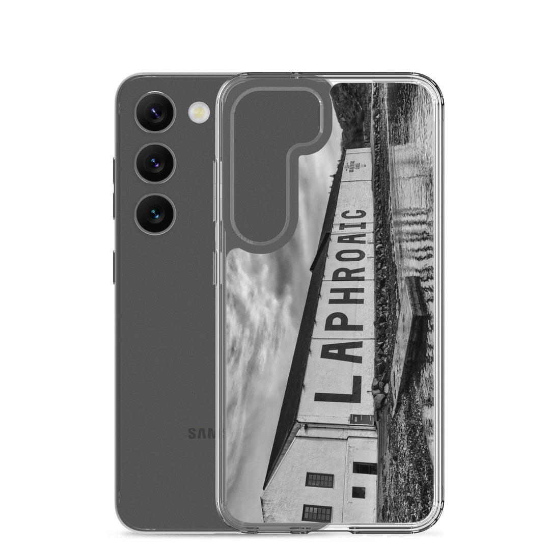 Laphroaig Distillery Warehouse Black and White Samsung Flexi Case by Wandering Spirits Global