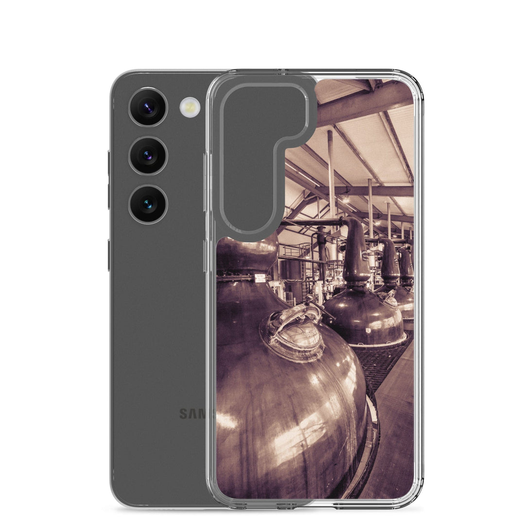 Spirit and Wash Stills Laphroaig Distillery Sepia Toned Samsung Flexi Case by Wandering Spirits Global