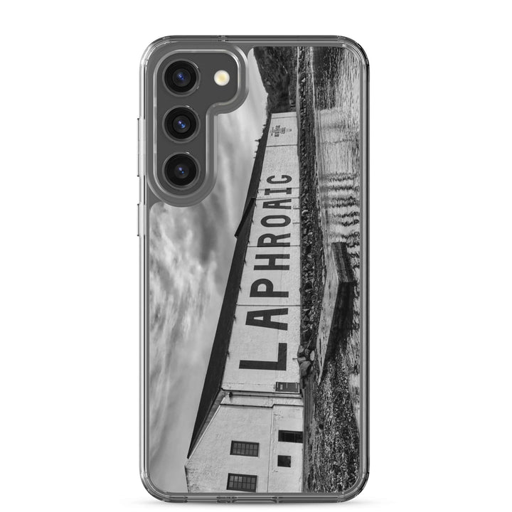 Laphroaig Distillery Warehouse Black and White Samsung Flexi Case Samsung Galaxy S23 Plus by Wandering Spirits Global