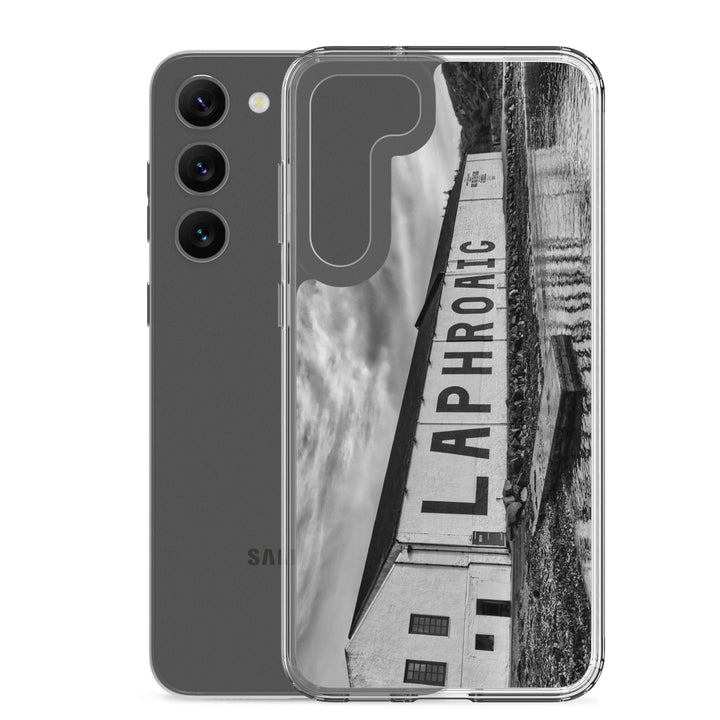 Laphroaig Distillery Warehouse Black and White Samsung Flexi Case by Wandering Spirits Global