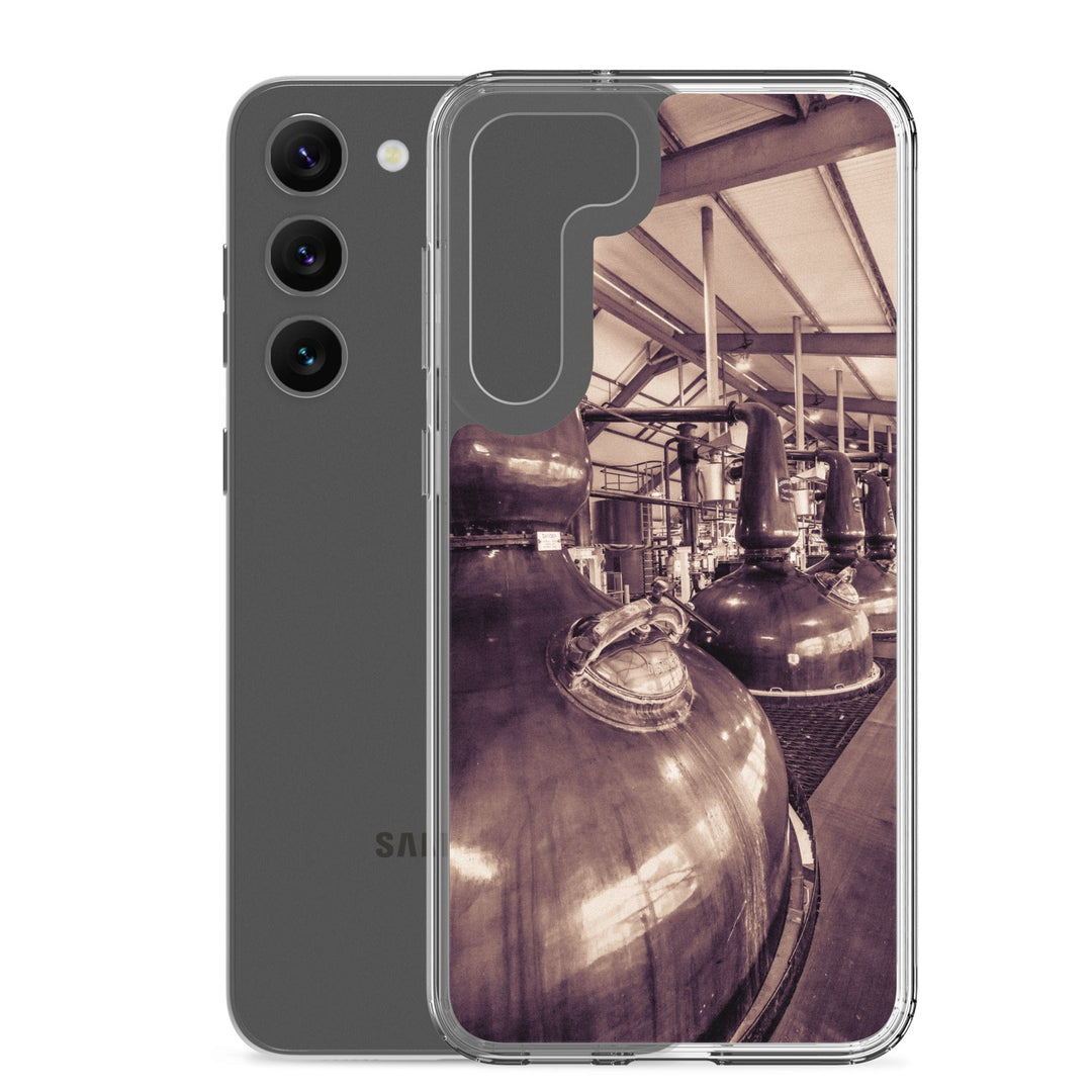 Spirit and Wash Stills Laphroaig Distillery Sepia Toned Samsung Flexi Case by Wandering Spirits Global