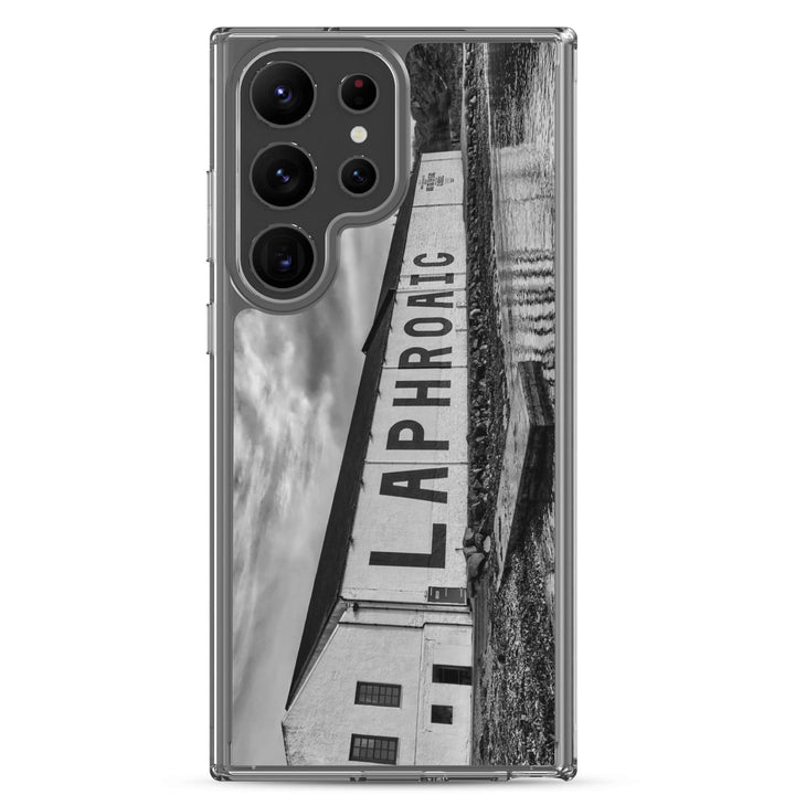 Laphroaig Distillery Warehouse Black and White Samsung Flexi Case Samsung Galaxy S23 Ultra by Wandering Spirits Global