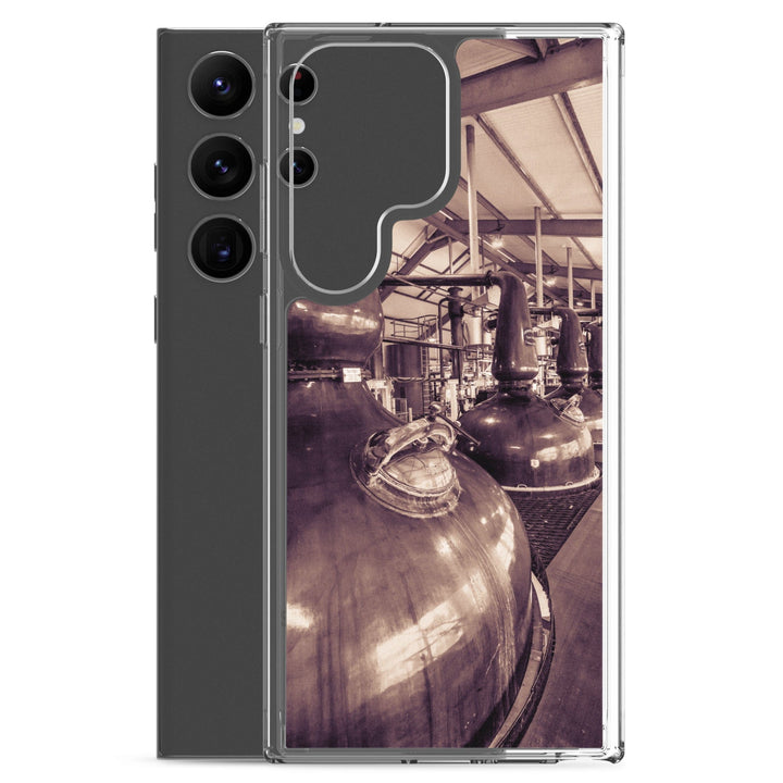 Spirit and Wash Stills Laphroaig Distillery Sepia Toned Samsung Flexi Case by Wandering Spirits Global