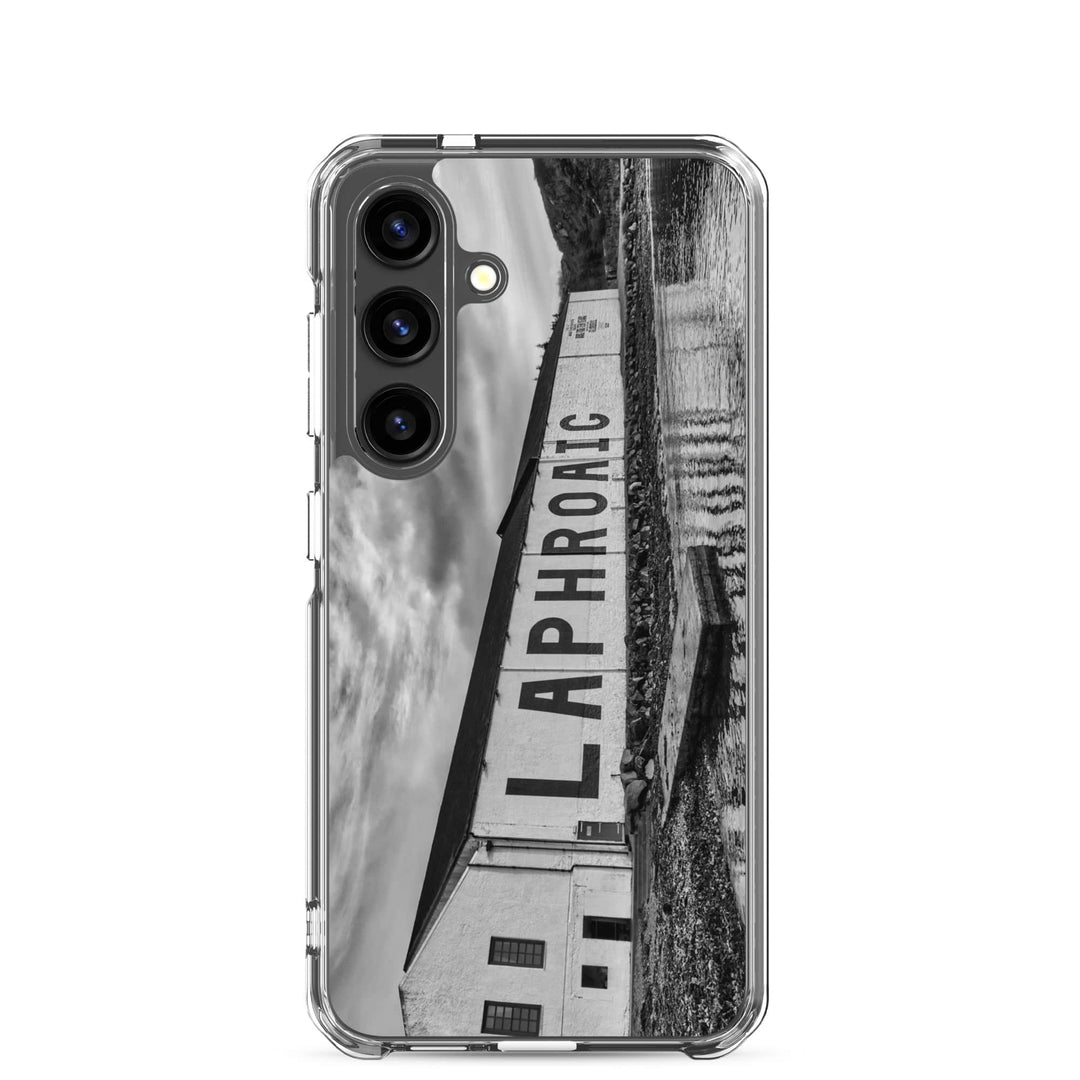 Laphroaig Distillery Warehouse Black and White Samsung Flexi Case Samsung Galaxy S24 by Wandering Spirits Global