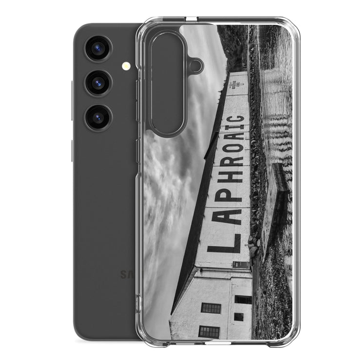 Laphroaig Distillery Warehouse Black and White Samsung Flexi Case by Wandering Spirits Global