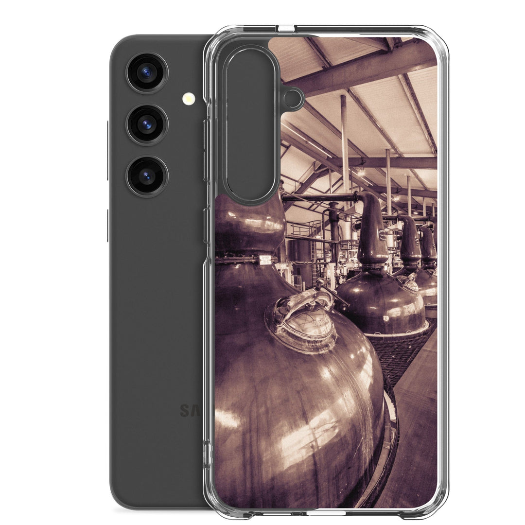 Spirit and Wash Stills Laphroaig Distillery Sepia Toned Samsung Flexi Case by Wandering Spirits Global