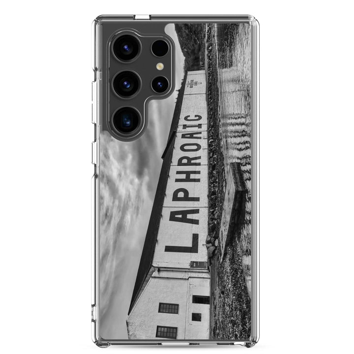 Laphroaig Distillery Warehouse Black and White Samsung Flexi Case Samsung Galaxy S24 Ultra by Wandering Spirits Global