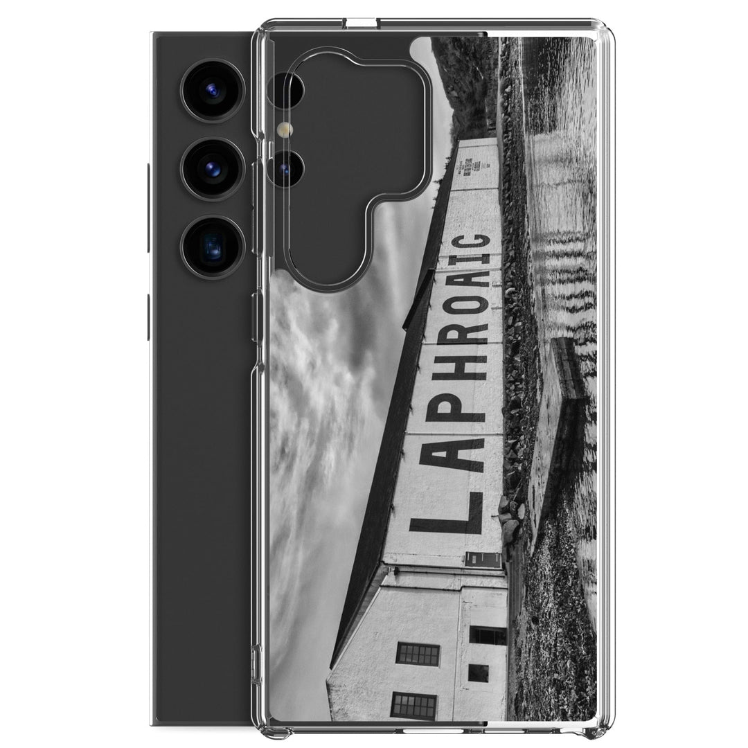 Laphroaig Distillery Warehouse Black and White Samsung Flexi Case by Wandering Spirits Global