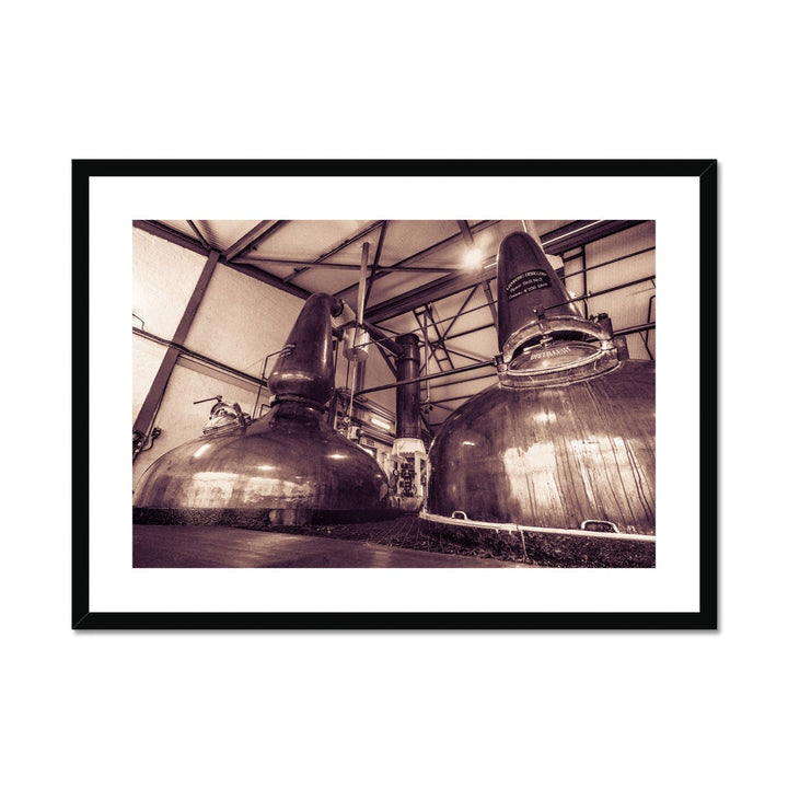 Spirit Stills No 1 and No 2 Laphroaig Framed & Mounted Print 16"x12" / Black Frame by Wandering Spirits Global