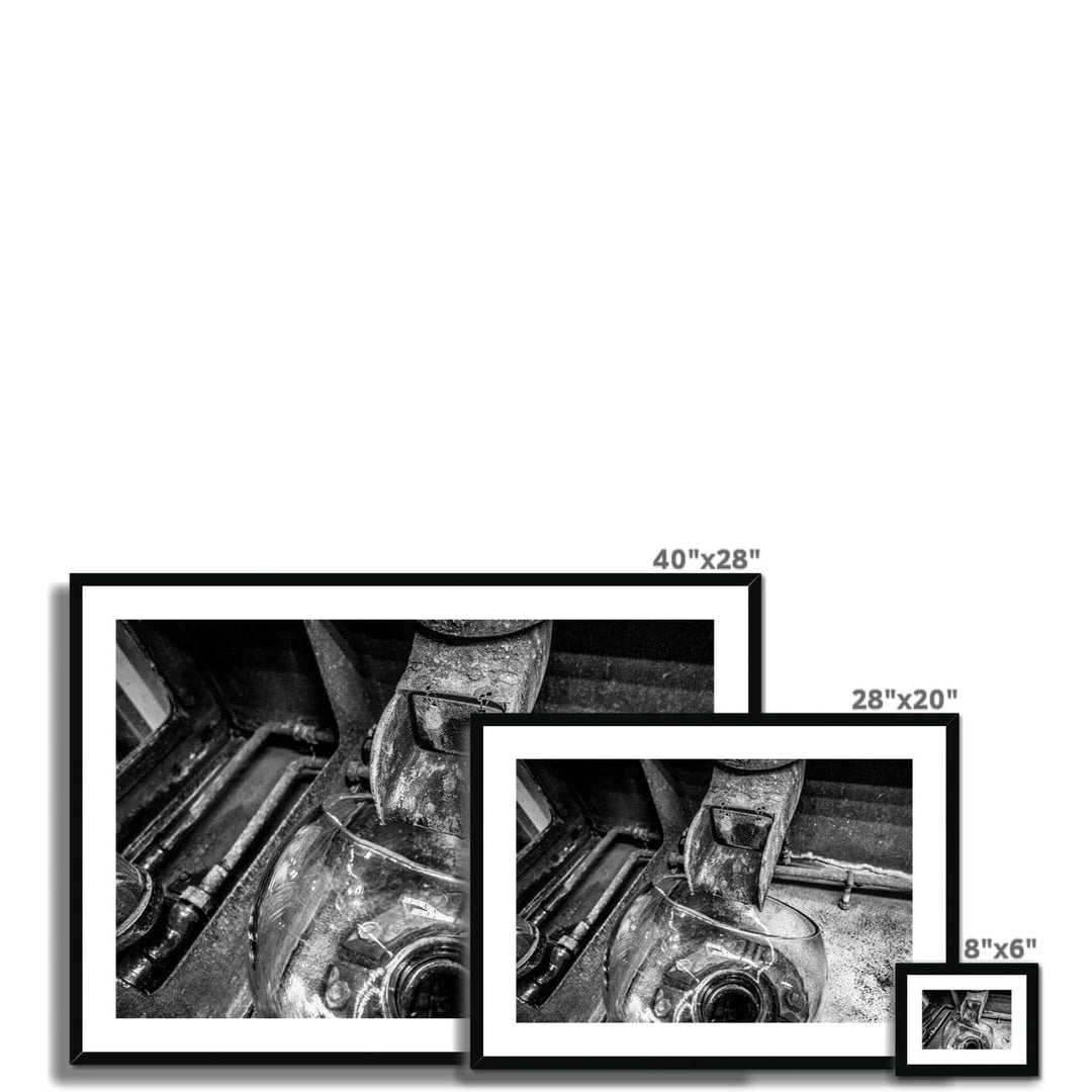 Low Wines Wash Still No 1 Black and White Framed & Mounted Print by Wandering Spirits Global