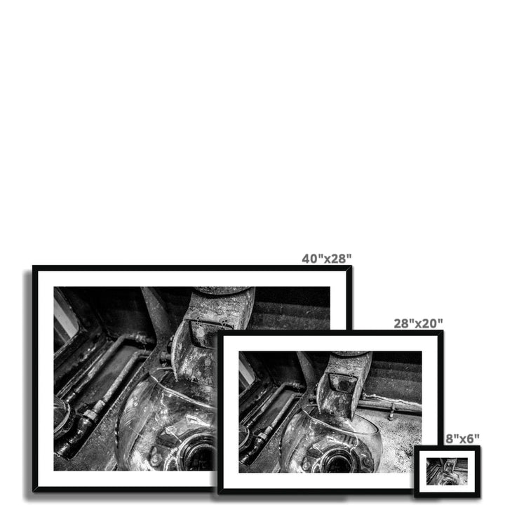 Low Wines Wash Still No 1 Black and White Framed & Mounted Print by Wandering Spirits Global