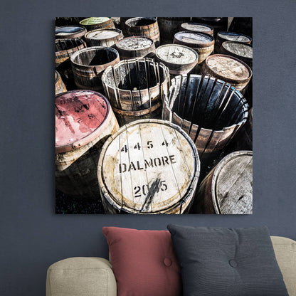 Dalmore Distillery Casks Premium Canvas 32"x32" / White Wrap