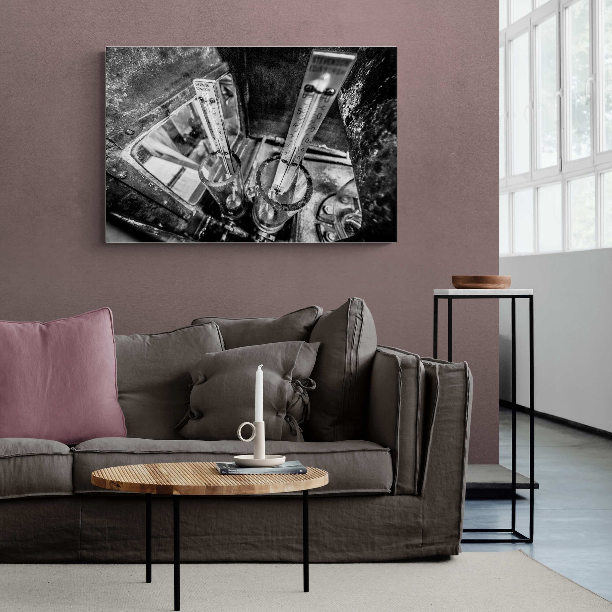 Distilling Thermometers Laphroaig Black and White C-Type Print 36"x24" by Wandering Spirits Global