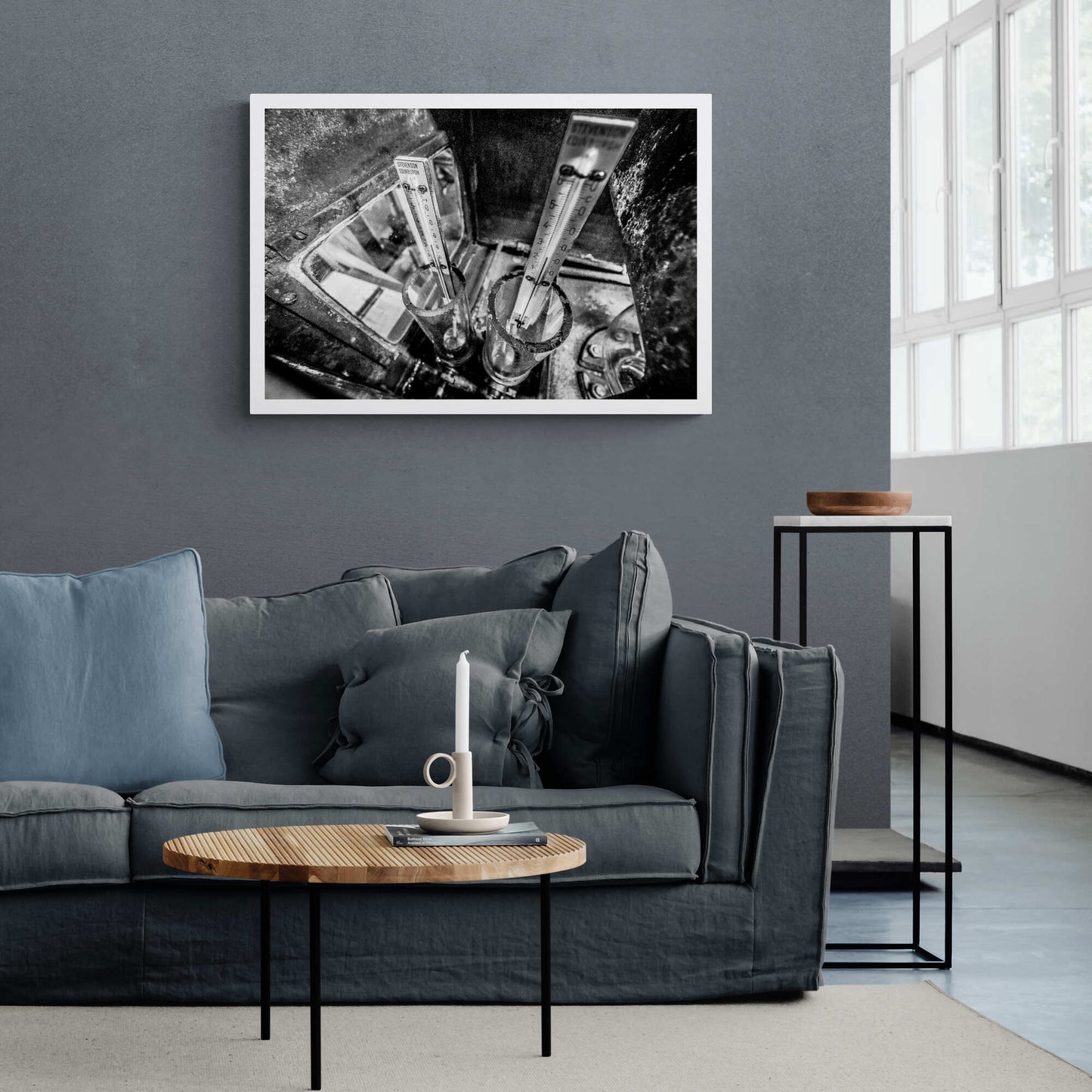 Distilling Thermometers Laphroaig Black and White Hahnemühle Photo Rag Print 30"x20" by Wandering Spirits Global