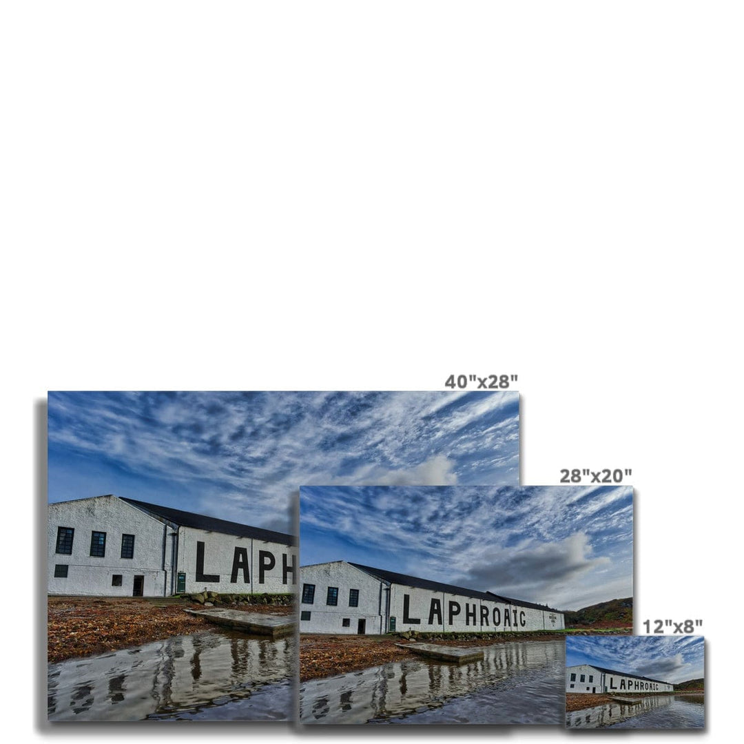 Laphroaig Distillery Warehouse Full Colour Premium Canvas by Wandering Spirits Global