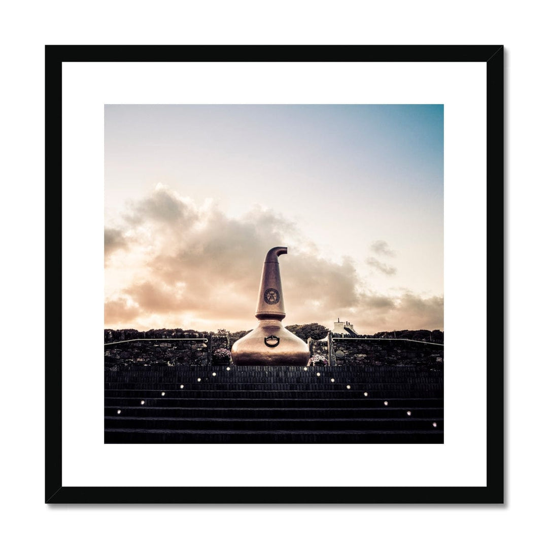 Ardbeg Still At Sunset Framed & Mounted Print 20"x20" / Black Frame by Wandering Spirits Global