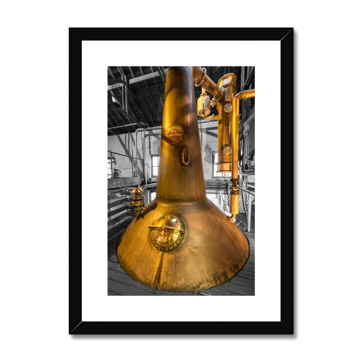 Bruichladdich Still No. 1 Framed & Mounted Print A4 Portrait / Black Frame by Wandering Spirits Global