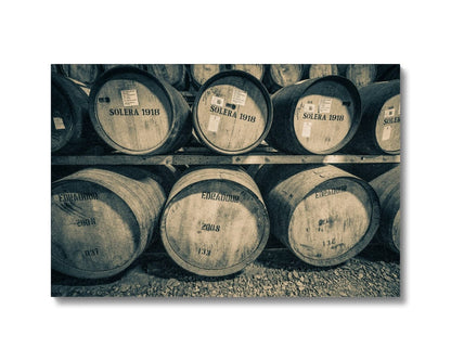 Edradour and Ballechin Casks Canvas 24"x16" / White Wrap by Wandering Spirits Global