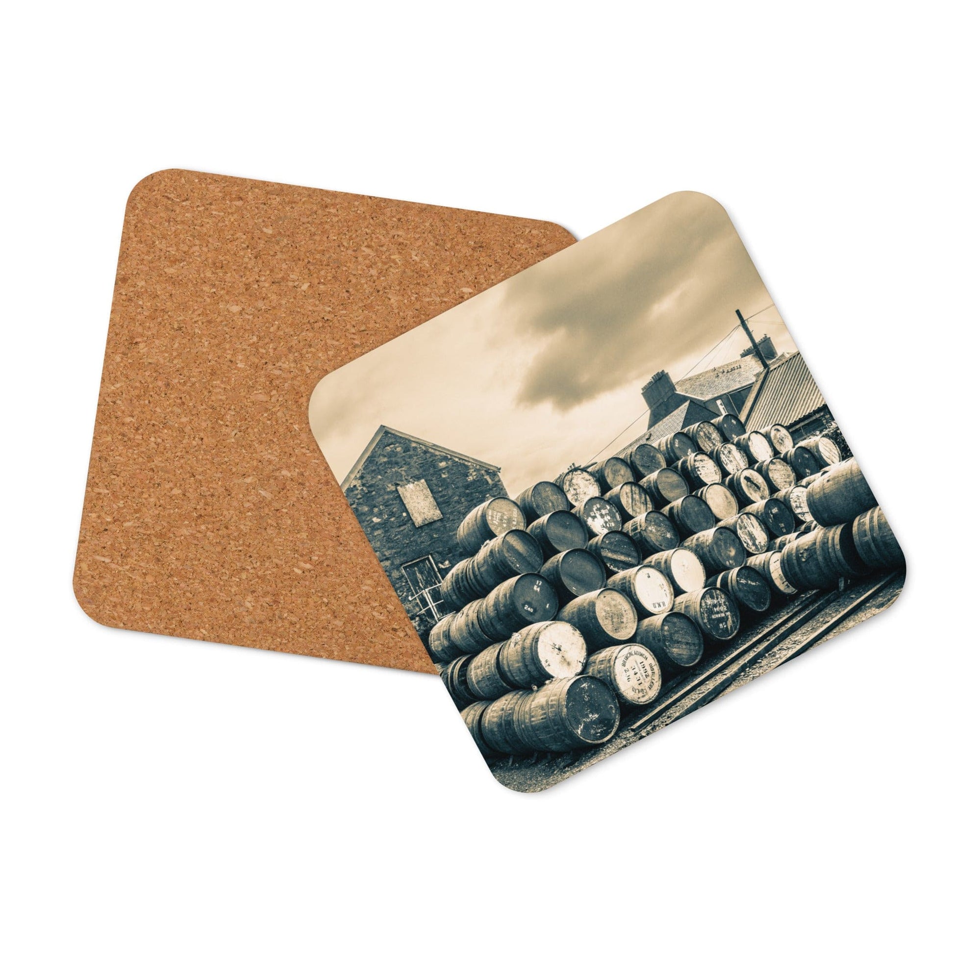 Empty Glengyle Casks Golden Toned Drink Coaster by Wandering Spirits Global