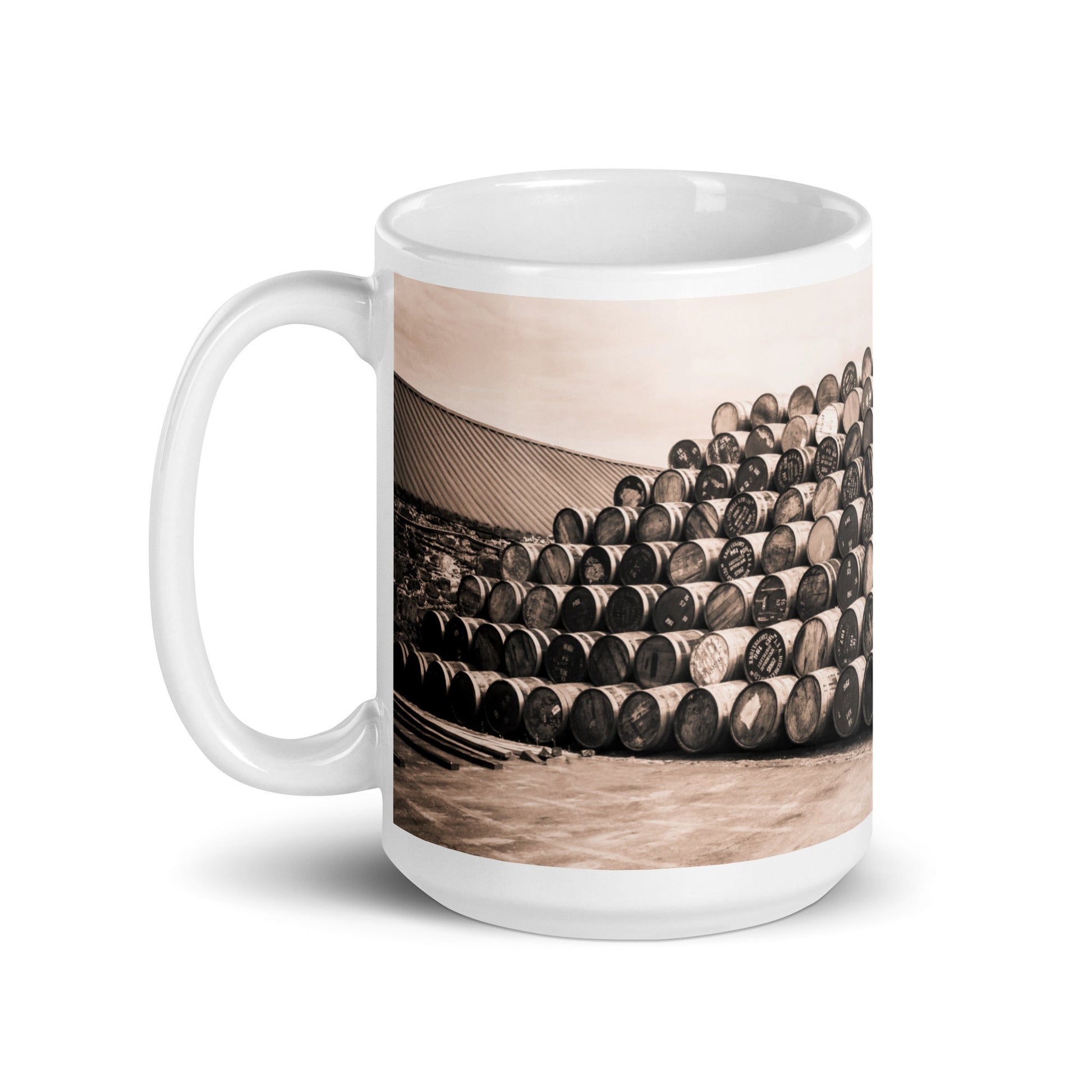 Empty Glengyle Casks Sepia Toned Mugs by Wandering Spirits Global