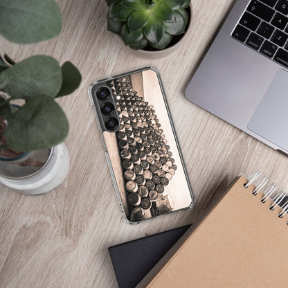 Empty Glengyle Casks Sepia Toned Samsung Clear Case Samsung Galaxy S25 Plus