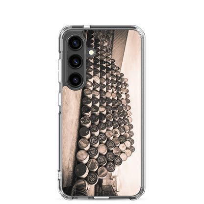 Empty Glengyle Casks Sepia Toned  Samsung Flexi Case Samsung Galaxy S24 by Wandering Spirits Global