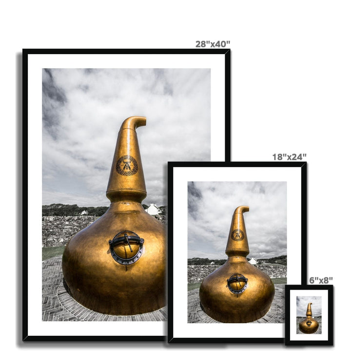 Ardbeg Still Garden Ornament Framed & Mounted Print 6"x8" / Black Frame by Wandering Spirits Global