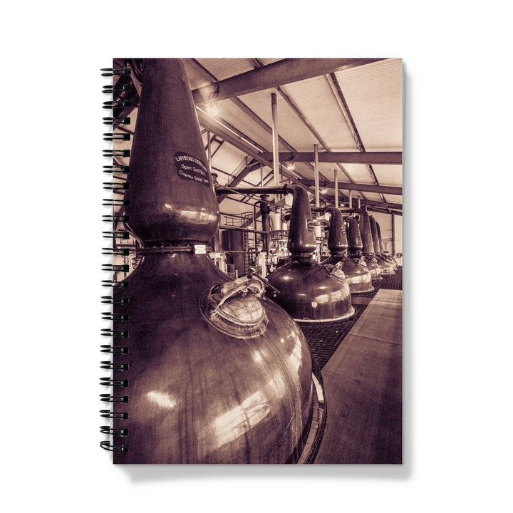 Spirit and Wash Stills Laphroaig Distillery Sepia Toned Notebook A5 / Graph by Wandering Spirits Global