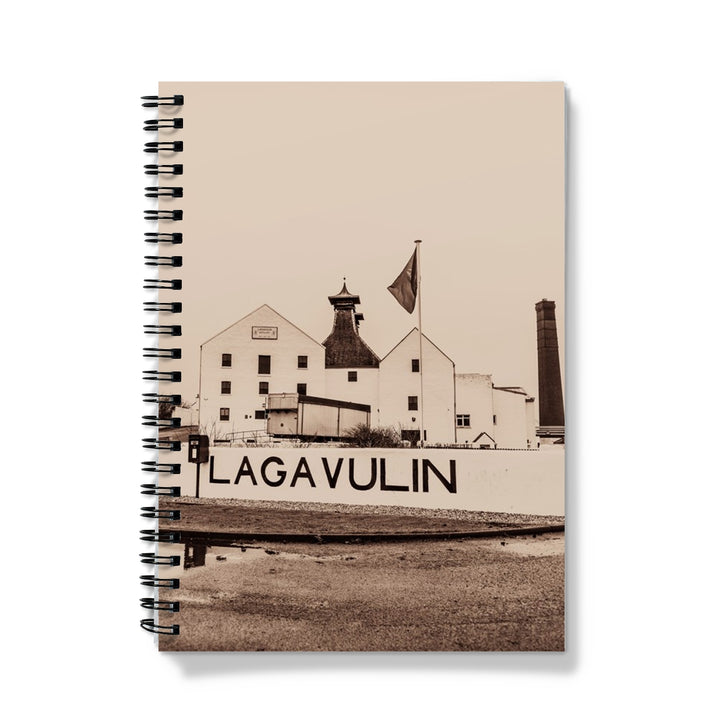 Lagavulin Distillery Sepia Toned Notebook A5 / Graph by Wandering Spirits Global