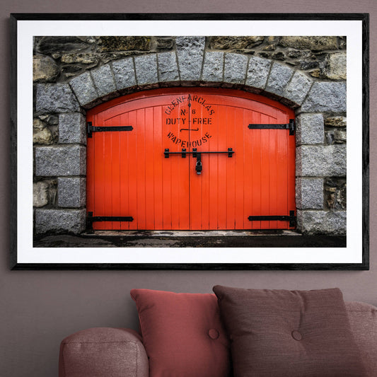 Glenfarclas Distillery Duty Free Warehouse 6 Framed & Mounted Print 40"x28" / Black Frame