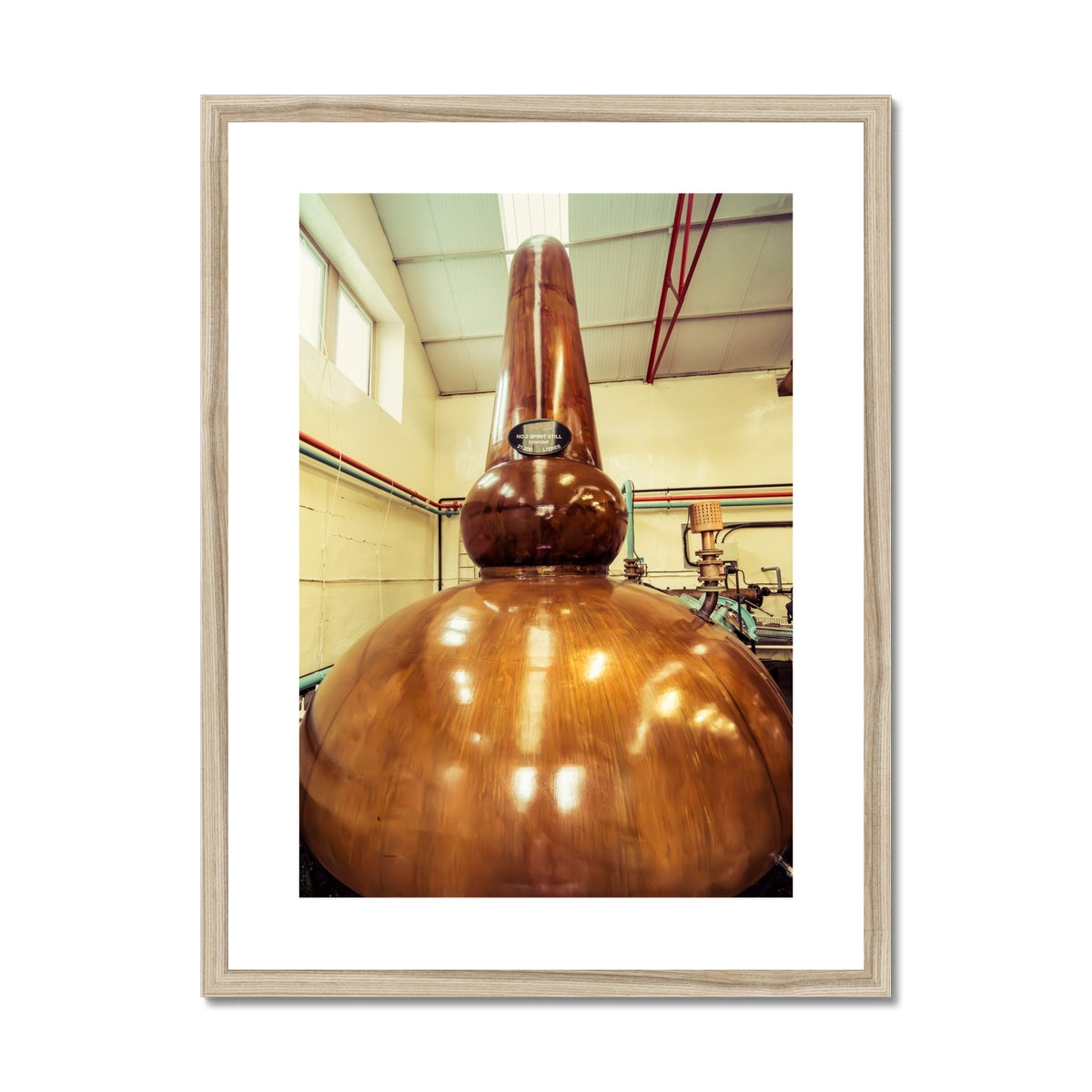 Glenfarclas Distillery Spirit Still No.2  Framed & Mounted Print 18"x24" / Natural Frame
