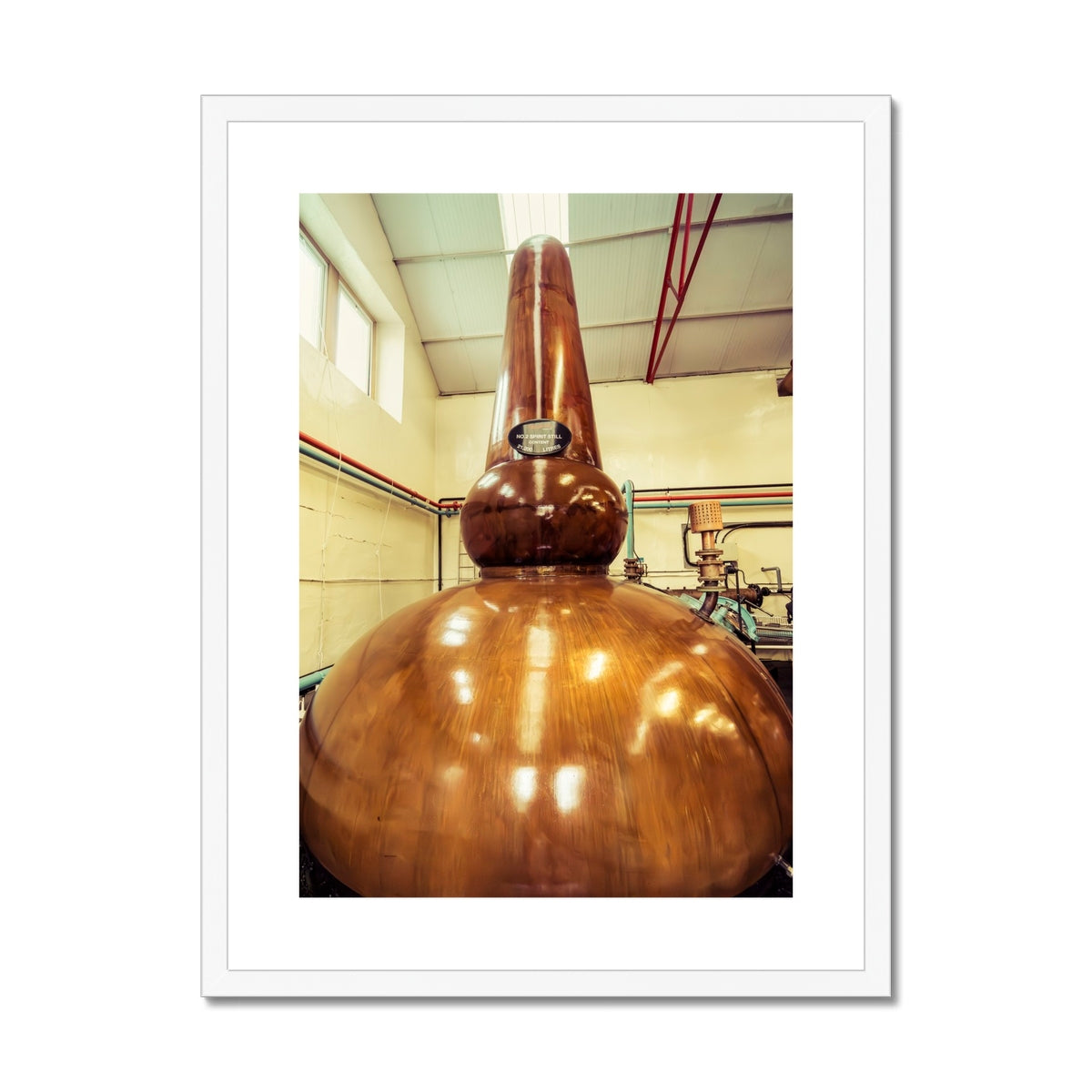 Glenfarclas Distillery Spirit Still No.2  Framed & Mounted Print 18"x24" / White Frame