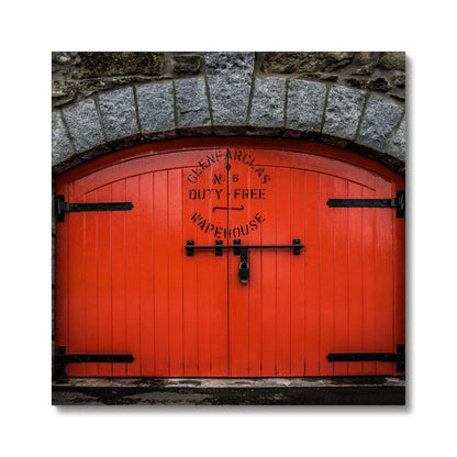 Glenfarclas Distillery Duty Free Warehouse 6 Canvas 24"x24" / White Wrap by Wandering Spirits Global