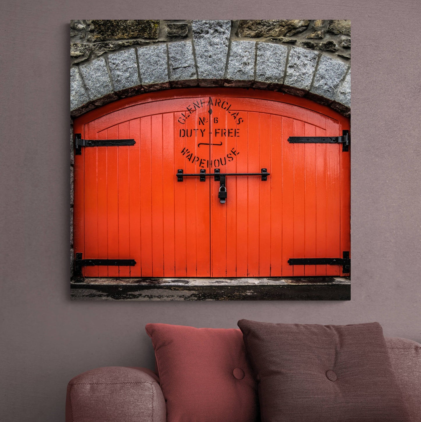 Glenfarclas Distillery Warehouse 6 Premium Canvas 32"x32" / White Wrap