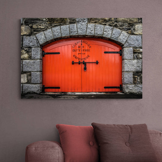 Glenfarclas Distillery Warehouse 6 Premium Canvas 36"x24" / White Wrap