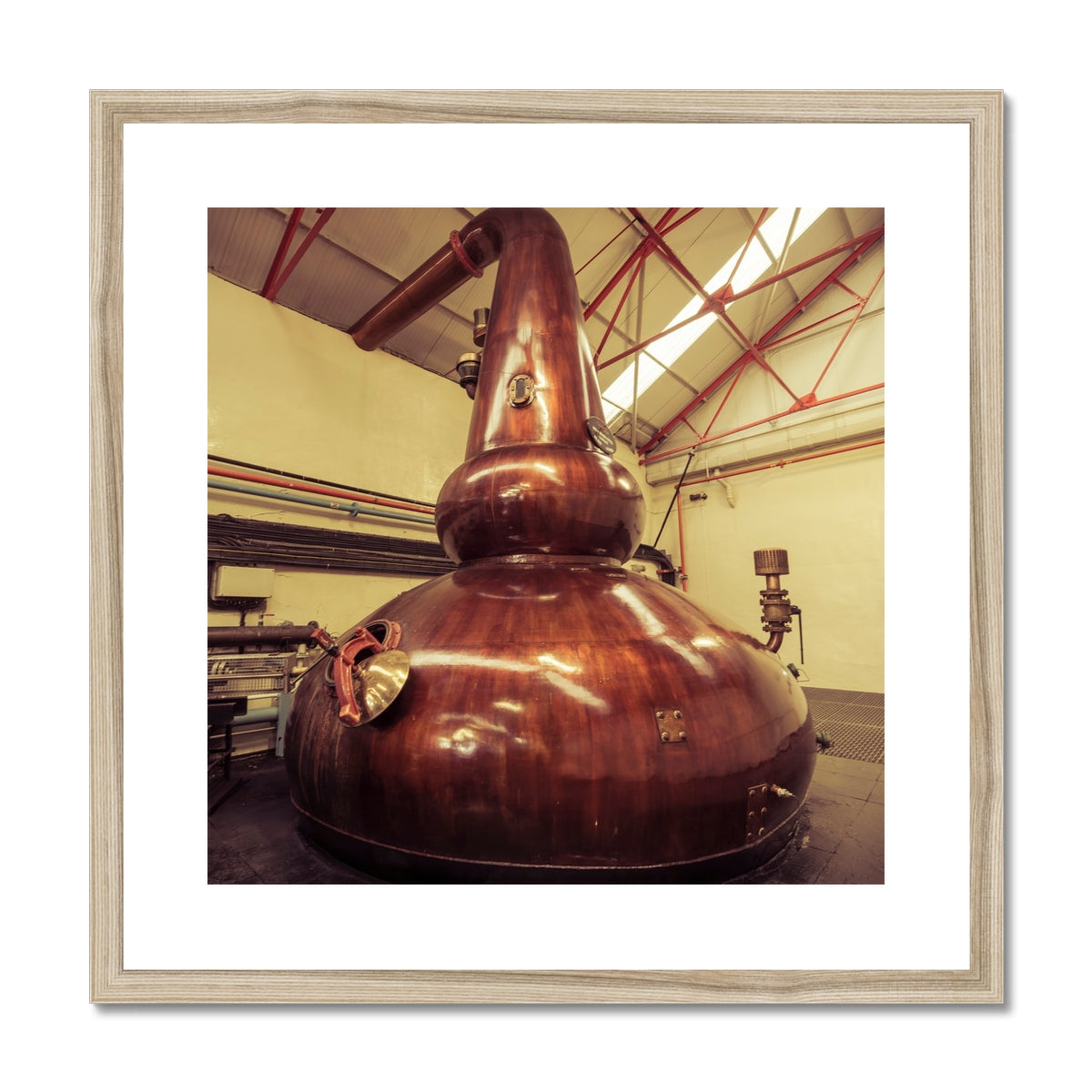 Glenfarclas Distillery Wash Still No1  Framed & Mounted Print 20"x20" / Natural Frame