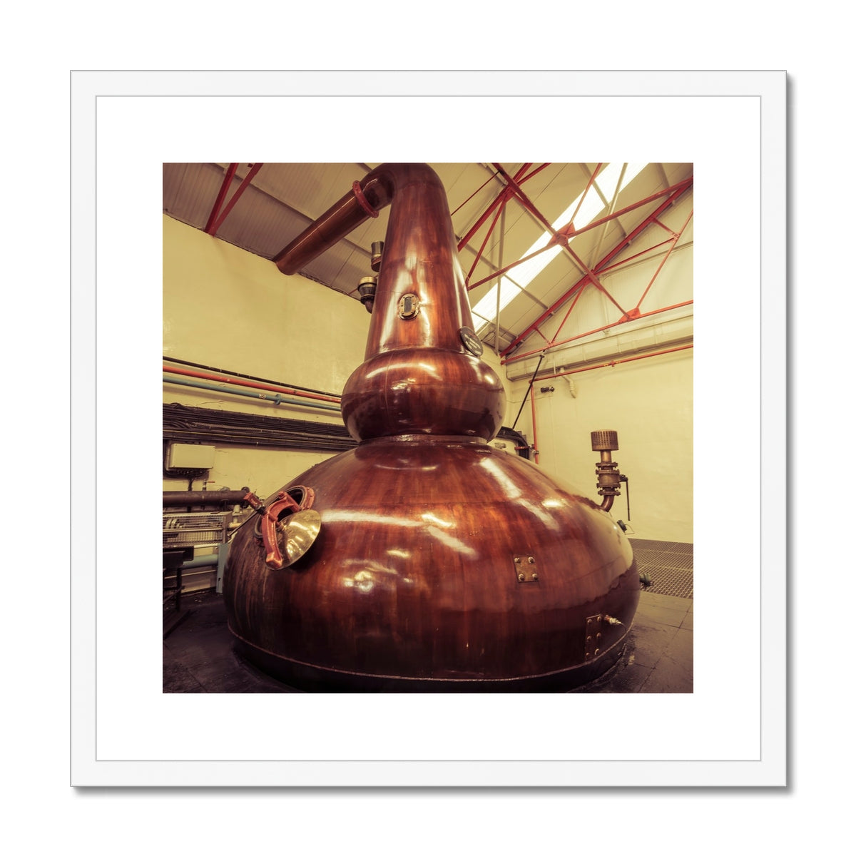 Glenfarclas Distillery Wash Still No1  Framed & Mounted Print 20"x20" / White Frame