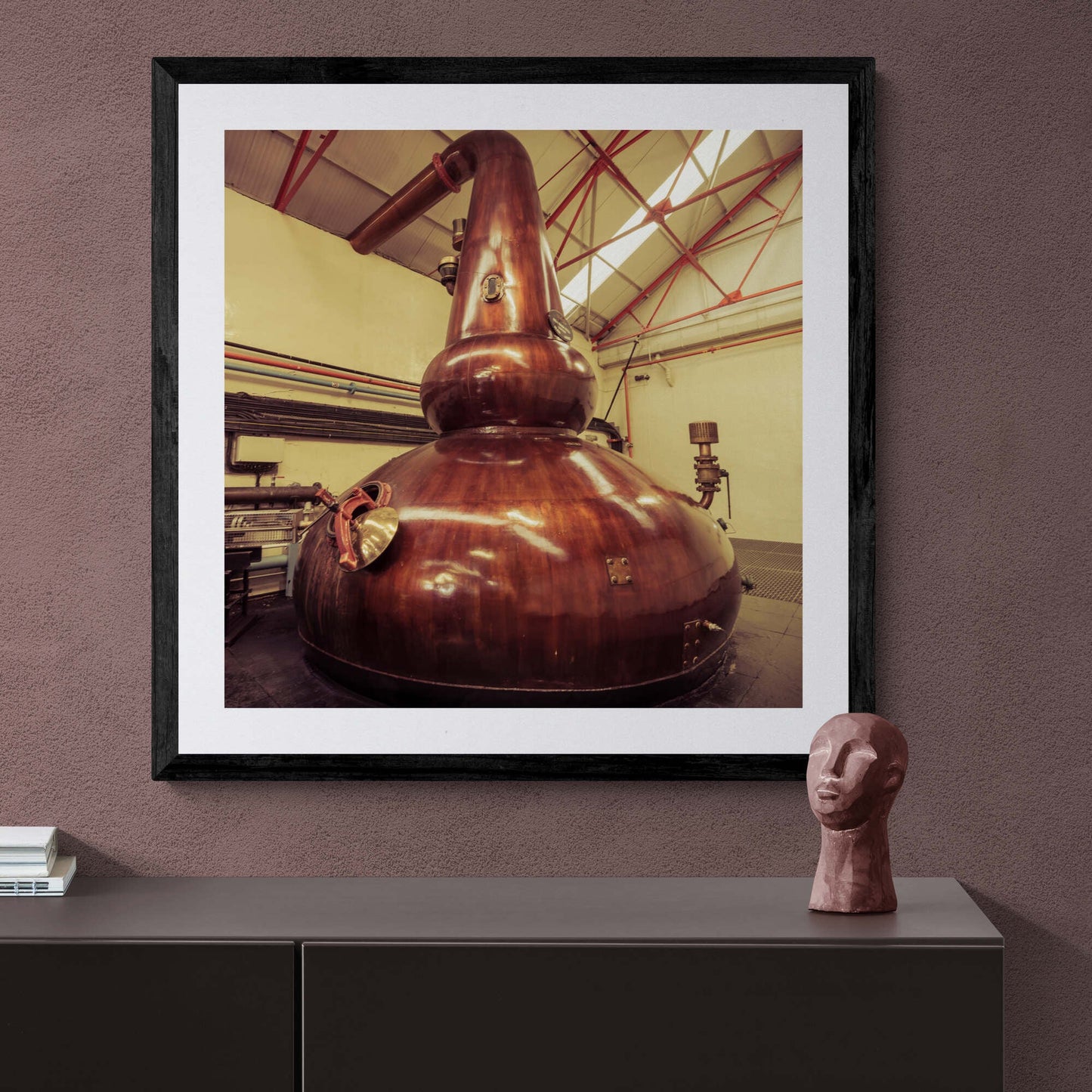 Glenfarclas Distillery Wash Still No1  Framed & Mounted Print 28"x28" / Black Frame