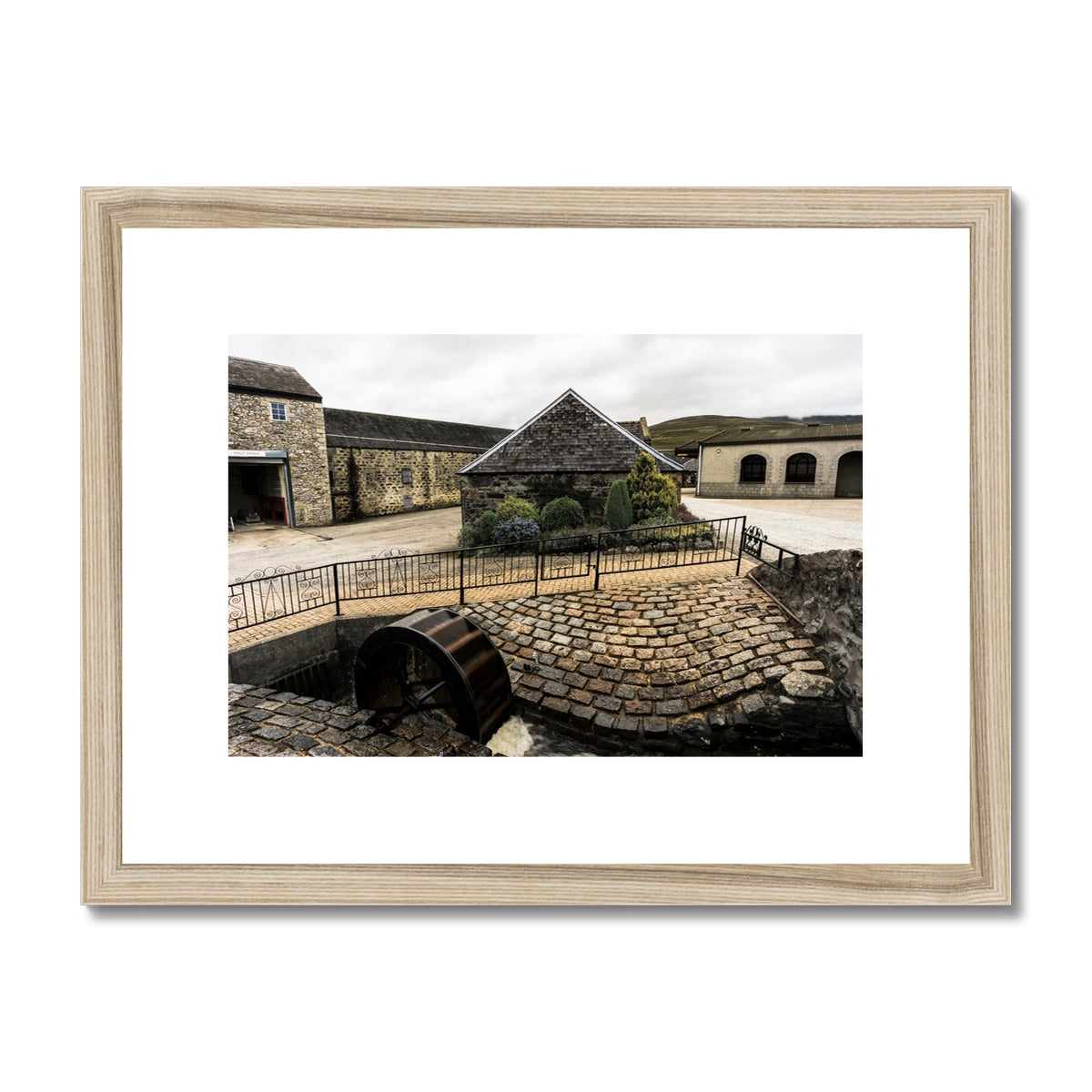 Glenfarclas Waterwheel Framed & Mounted Print 16"x12" / Natural Frame