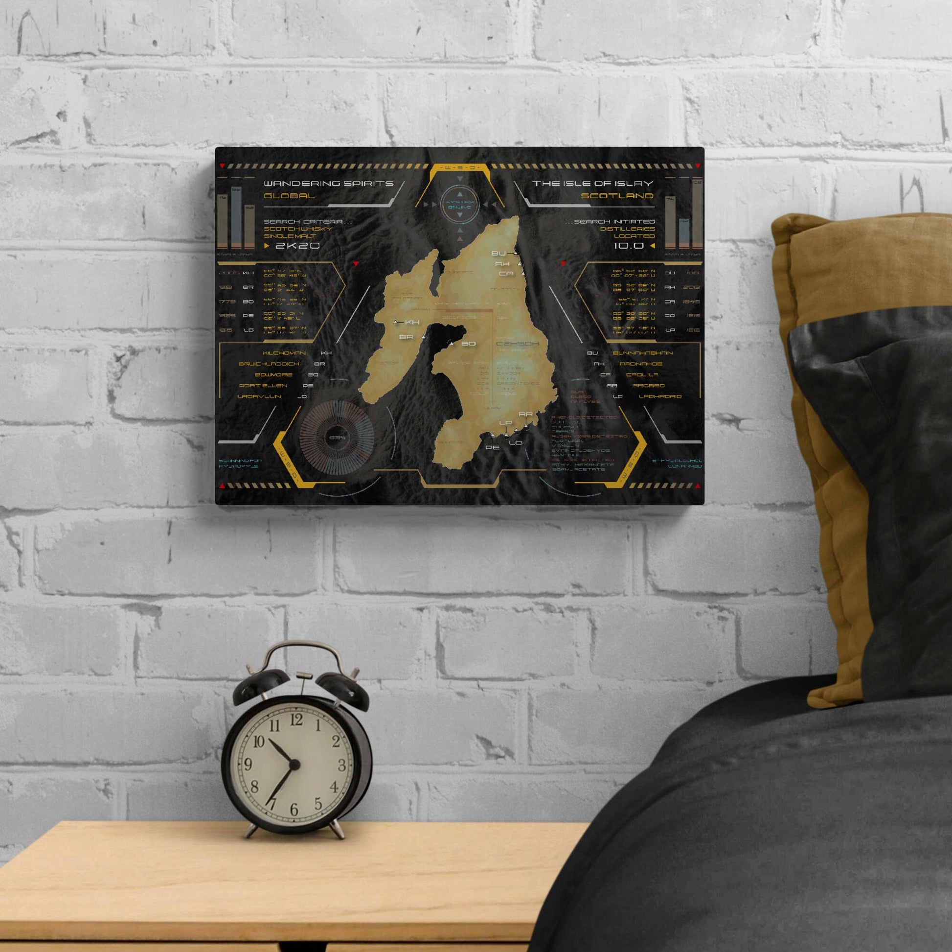 Islay Whisky Distilleries Map HUD Print 15"x10"