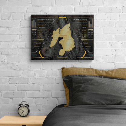 Islay Whisky Distilleries Map HUD Print 24"x16"