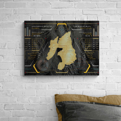 Islay Whisky Distilleries Map HUD Print 30"x20"