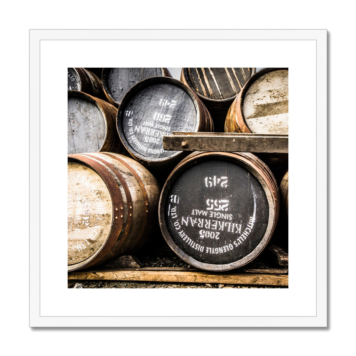 Kilkerran Casks Colour Framed & Mounted Print 20"x20" / White Frame